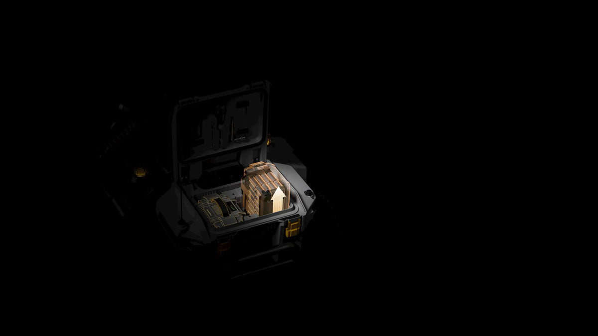 Maston kobler til en hurtiglader ved siden af et fairway